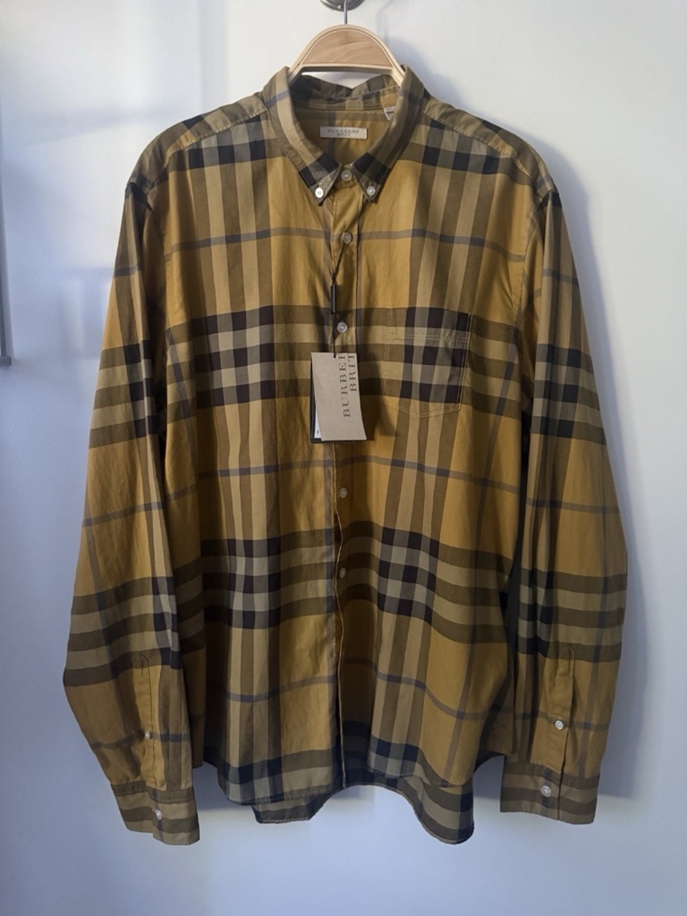 Burberry Brit Men’s Turmeric Long Sleeve Shirt Size XXL New With Tags